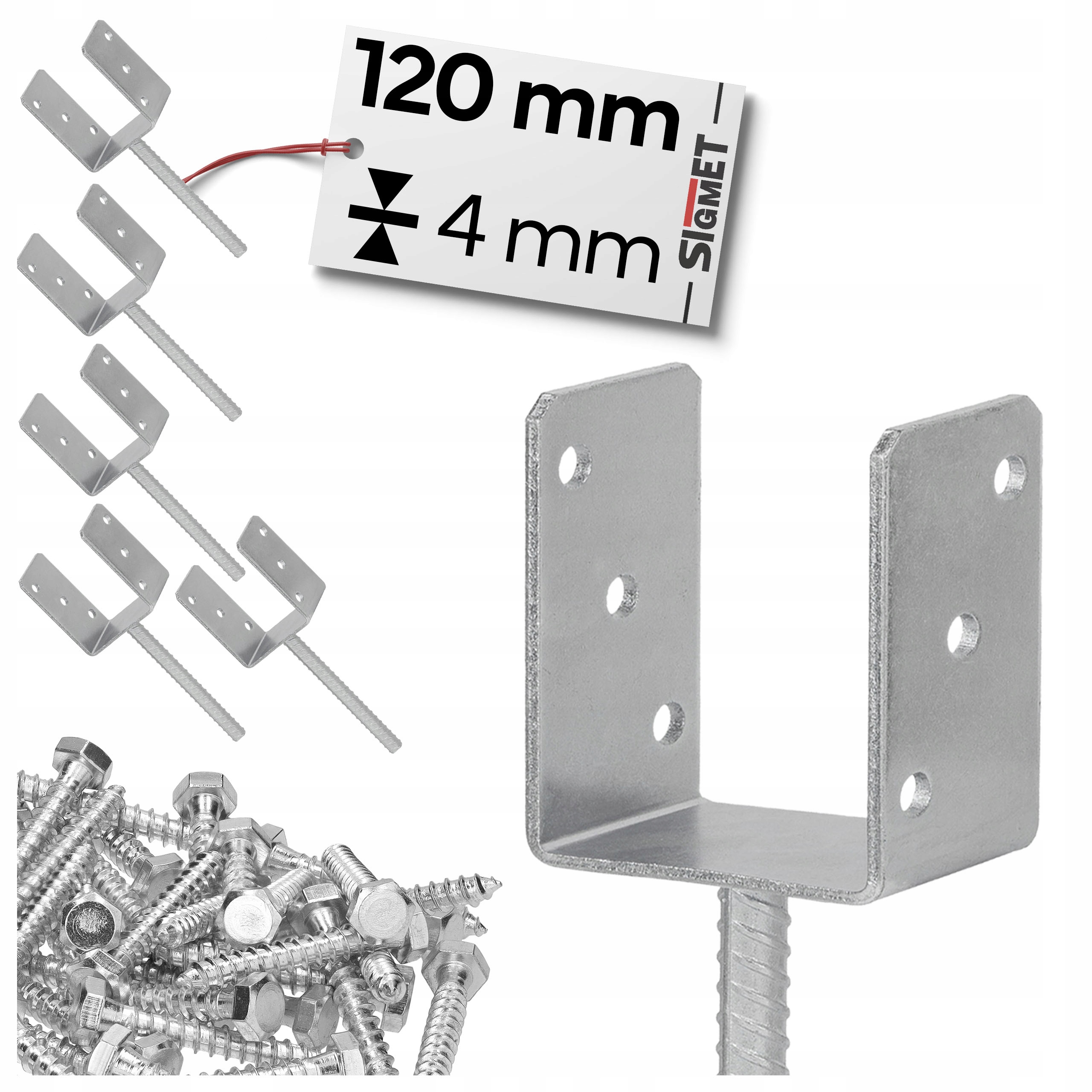 Pozinkovaný pozink pro sloup 6 x 120 mm pro betonu kotvící kolík montážní šrouby
