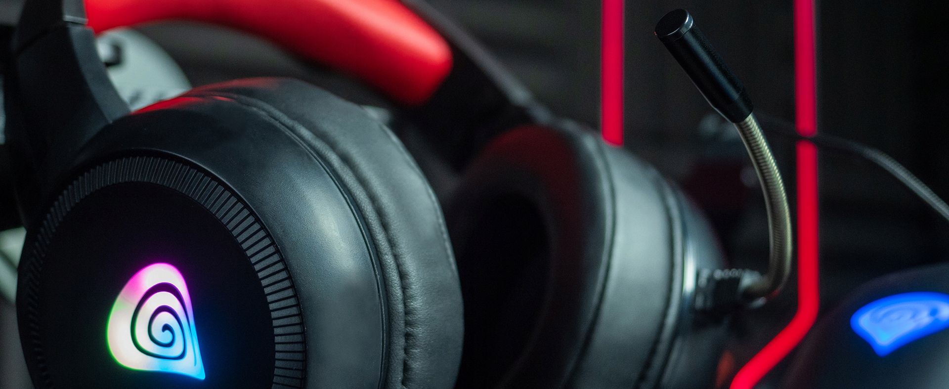 Słuchawki z mikrofonem gamingowe graczy RGB LED PC Impedancja 32 Ω