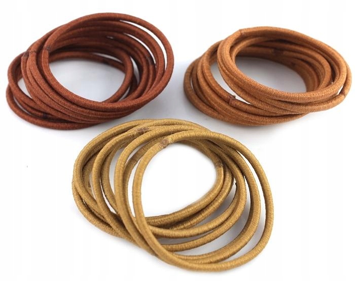 GUMKI DO WŁOSÓW BRĄZOWY MIX ZGRZEWANE - 30 SZTUK