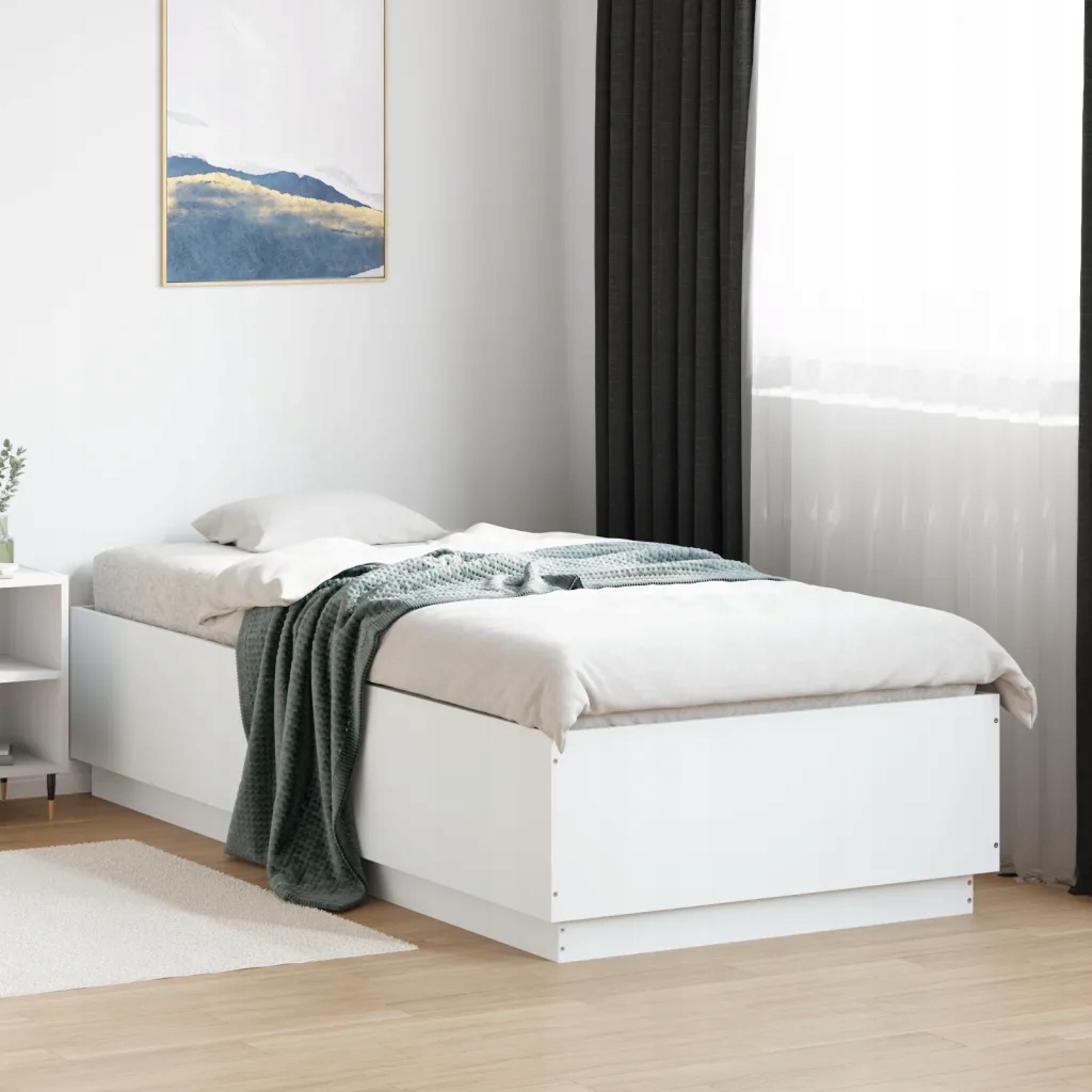 Rám postele bílý 90 x 200 cm kompozitní dřevo Bílá 3209723