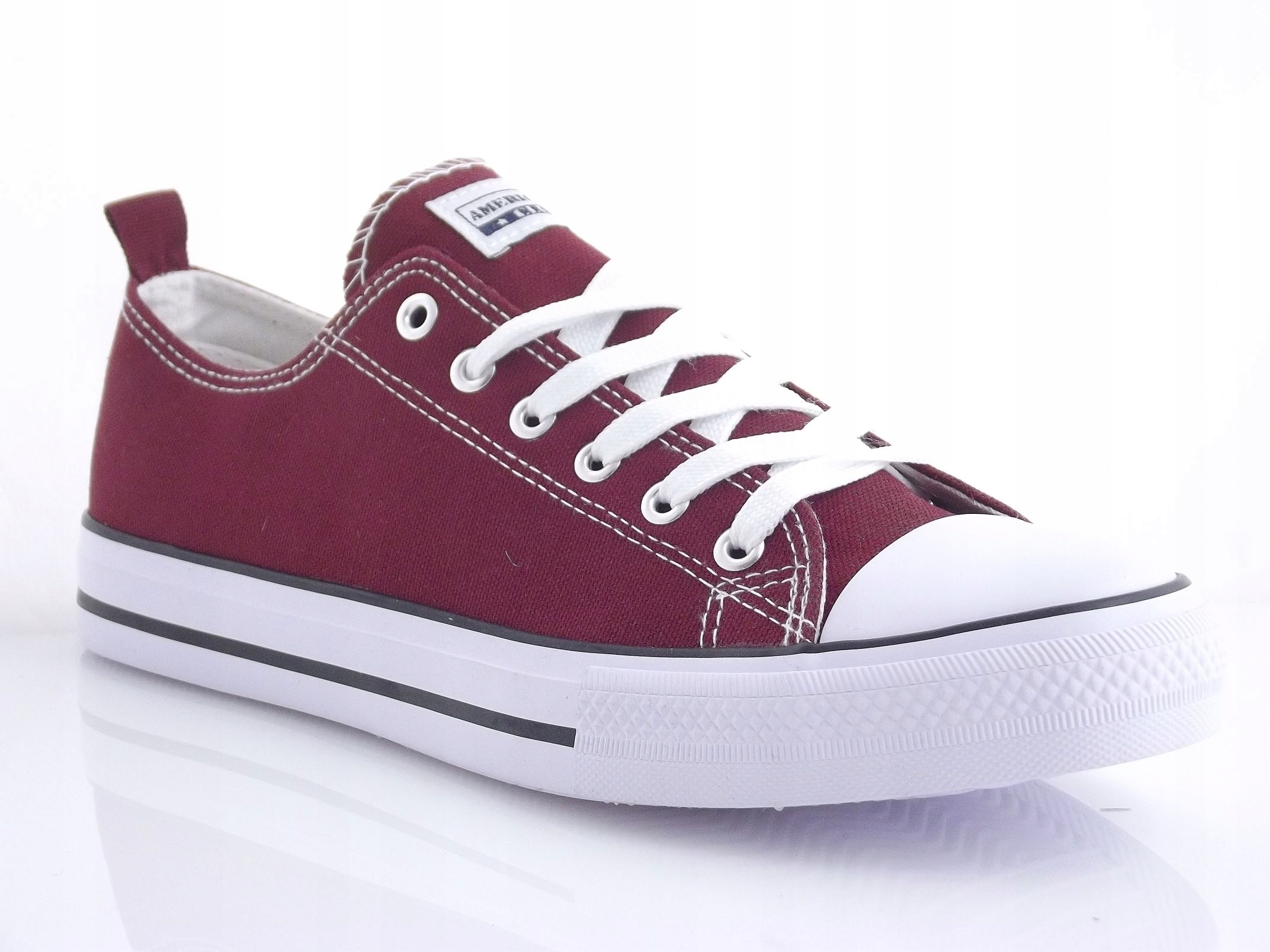 

Trampki niskie American Club burgundy r.42