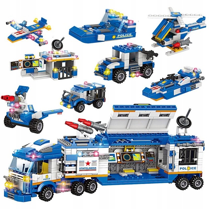 Klocki Robot 8w1 POLICJA 828el (825PCS)