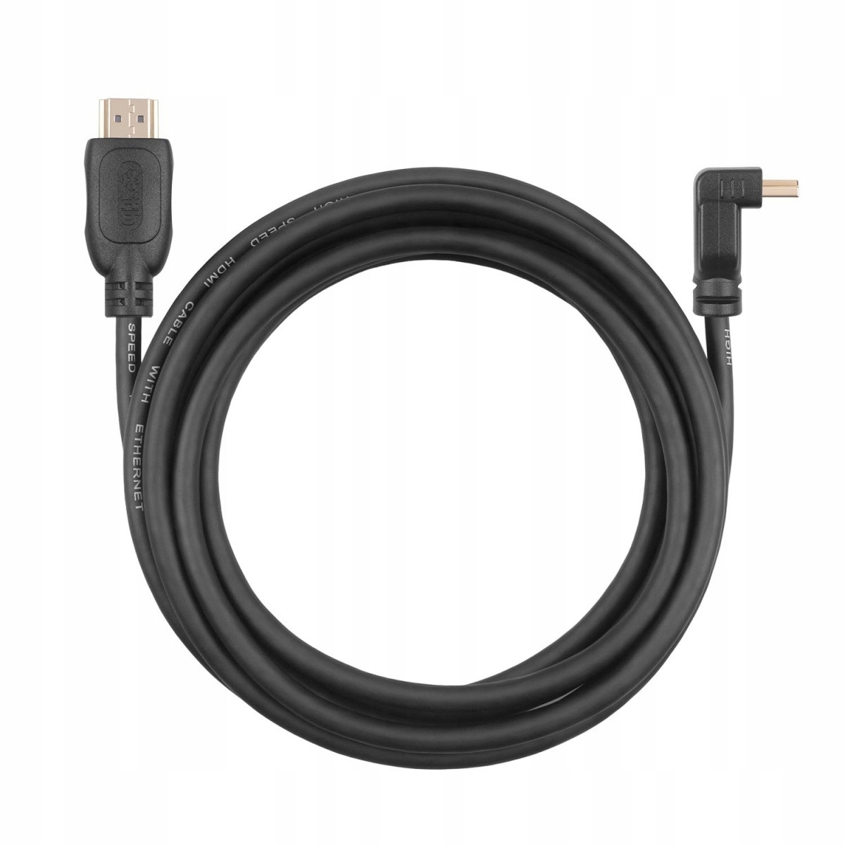 TB HDMI кабель V 2.0 позолочений 1.8 м кутовий модель AKTBXVH1K22018B