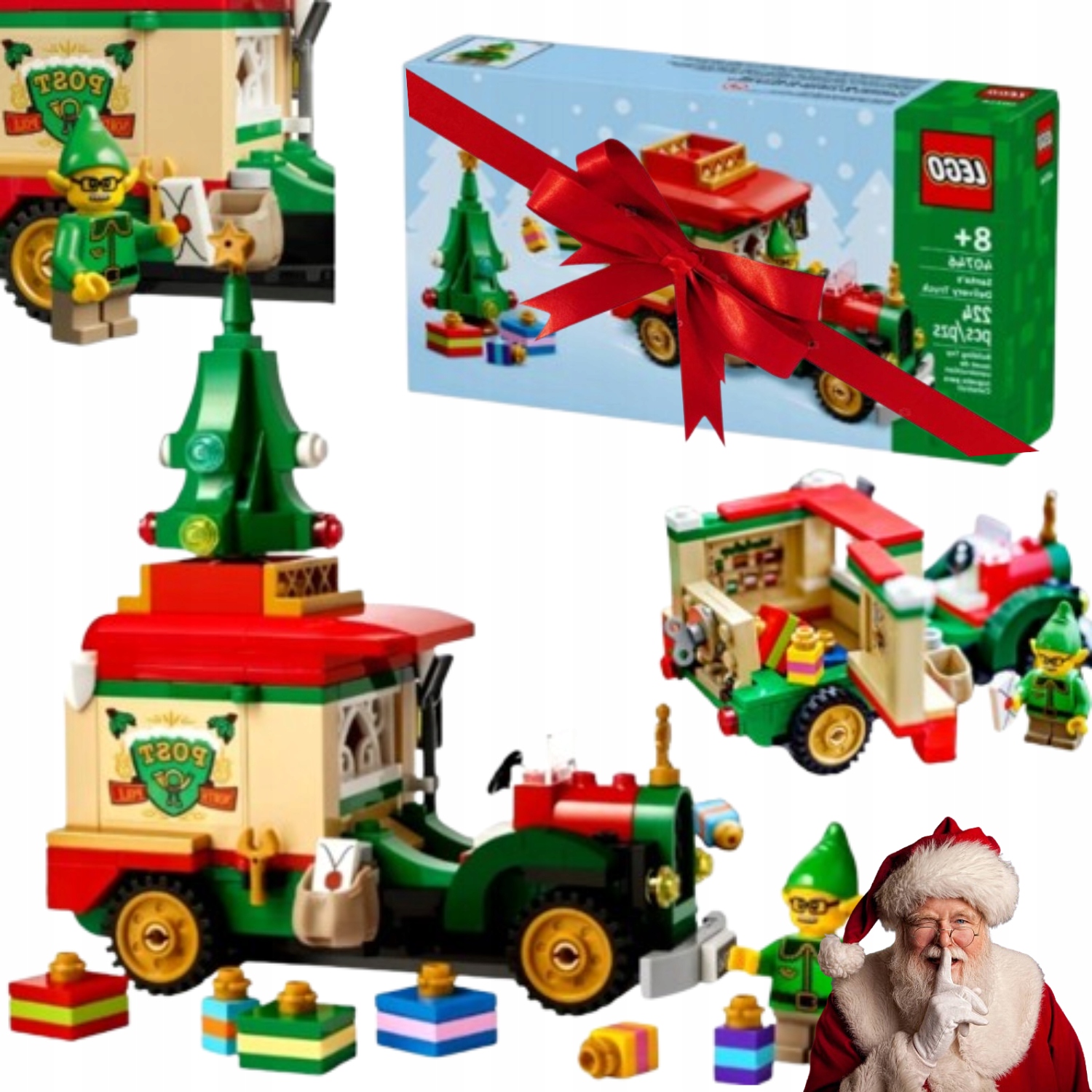 Klocki Lego Classic 40746 Ciężarówka Świętego Mikołaja Choinka Elf