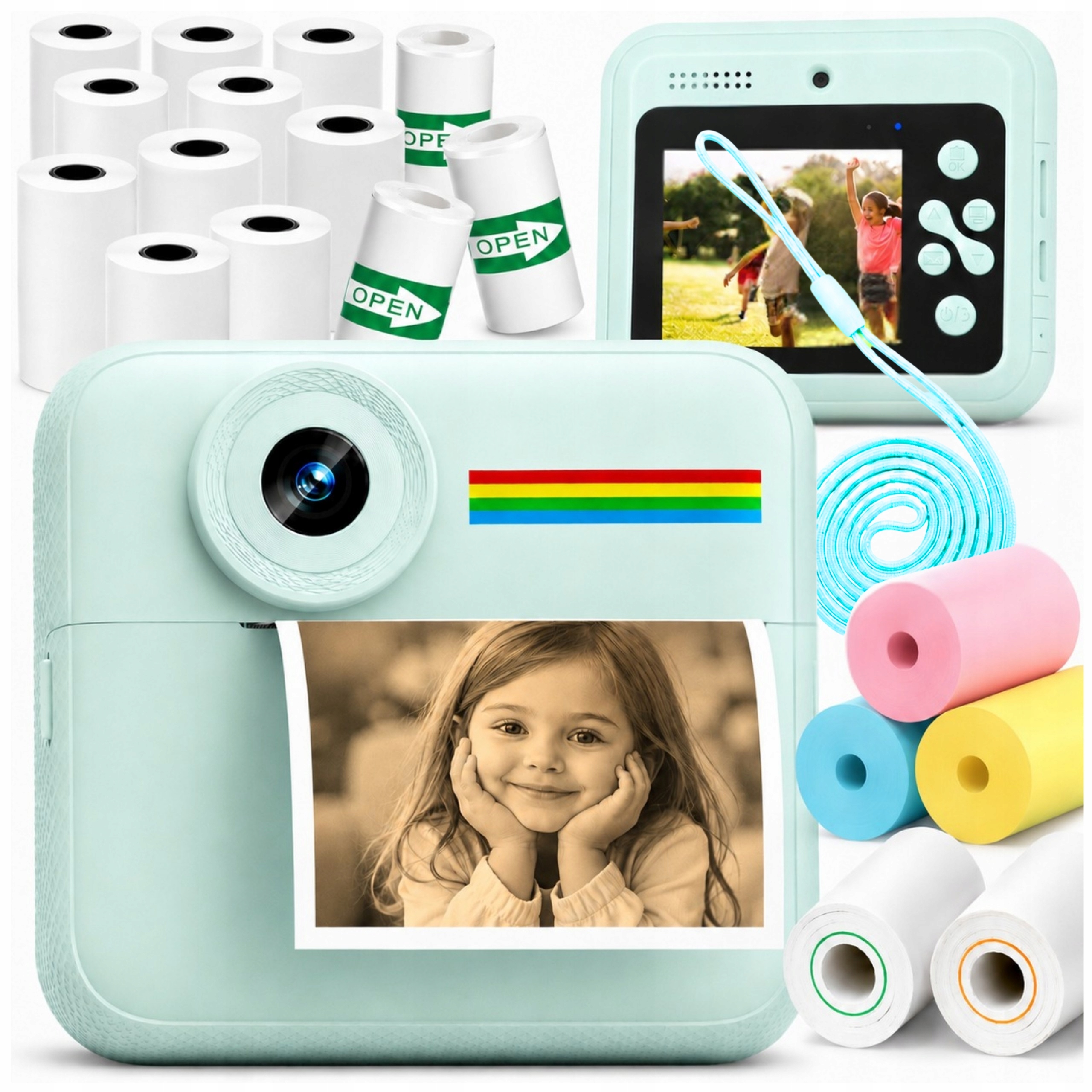 Okamžitý fotoaparát pro děti, digitální fotoaparát s tiskárnou Tiskař 18 rolí
