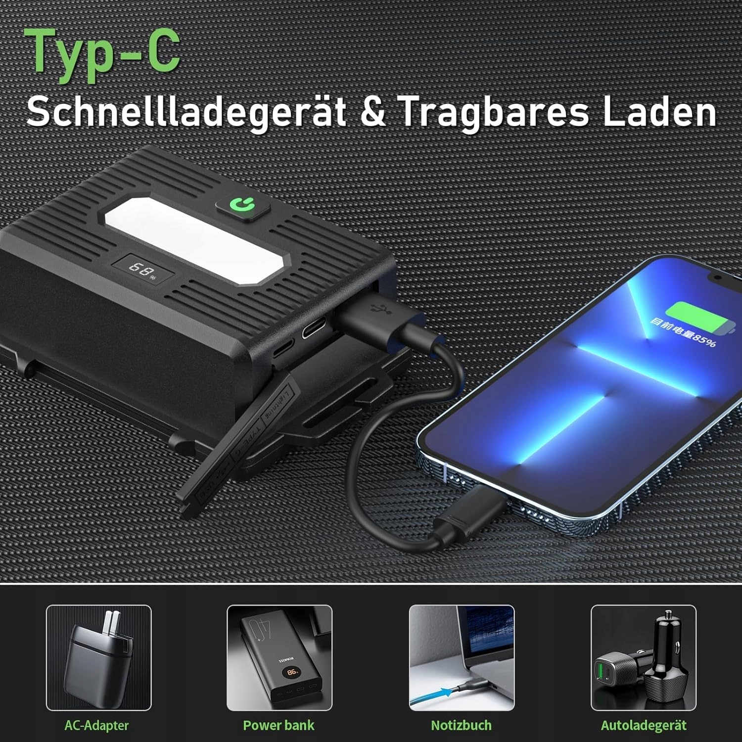 SOGDECO Latarka Czołowa LED 90000 Lumenów 7800mAh IPX7 na Camping — miniatura 7