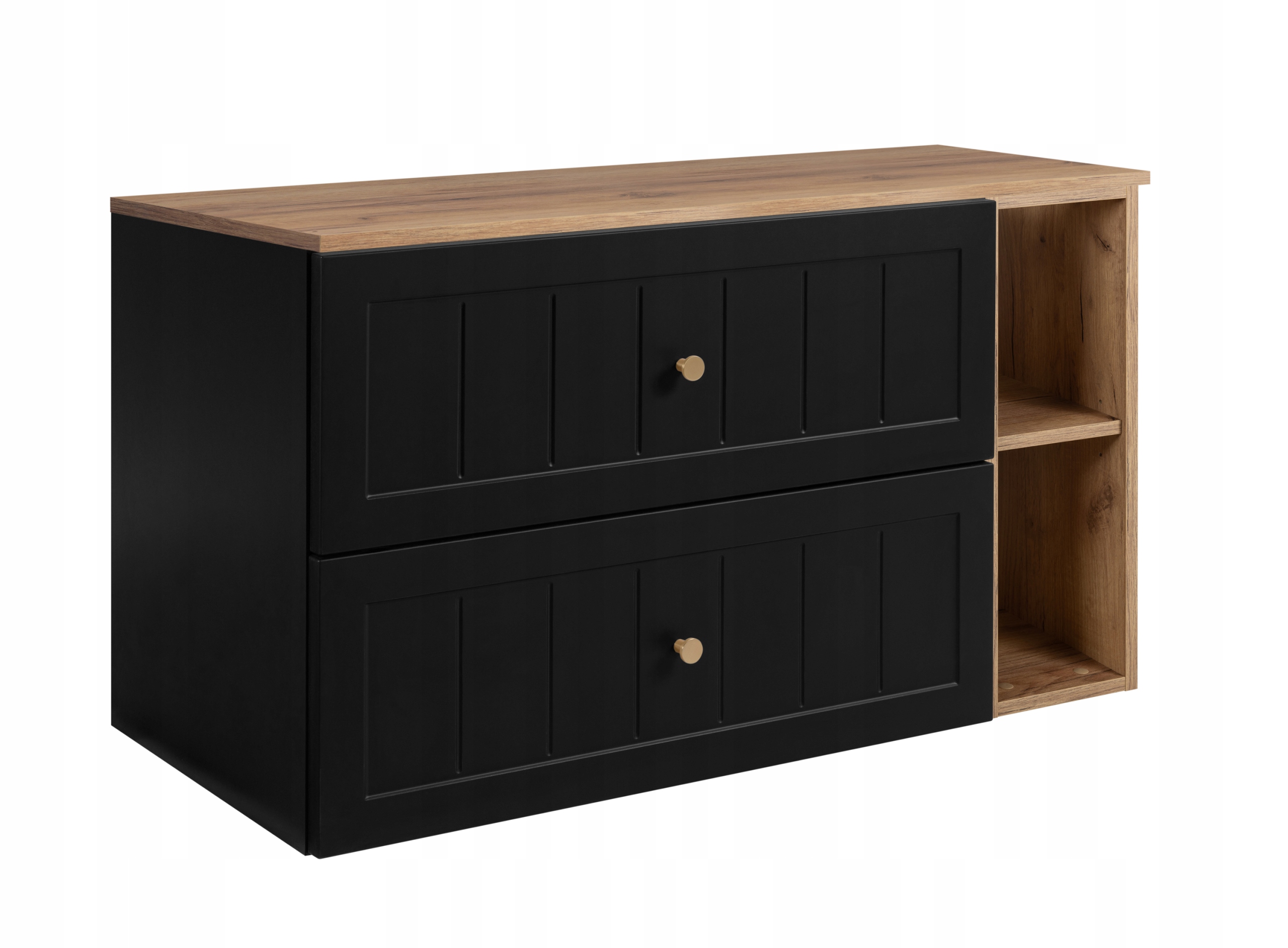 Koupelnová skříňka Pod Umyvadlo 80 černá dub Frézovaná čela Mdf knoflíky