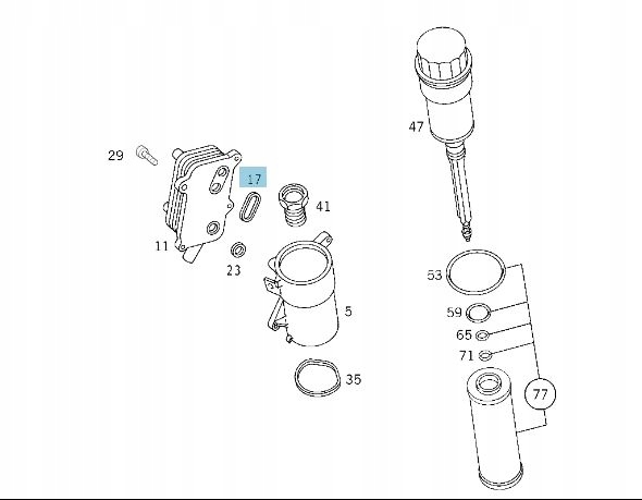 USZCZELKA CHŁODNICY OLEJU MERCEDES OM112 OM113 Producent części Mercedes-Benz OE