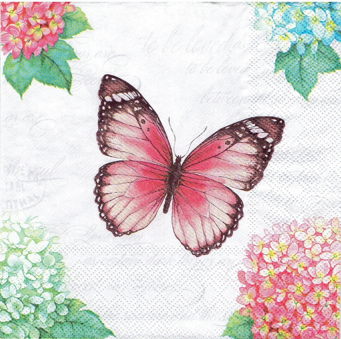 Serwetka papierowa decoupage 220T Motyl motylek kwiaty 1 sztuka