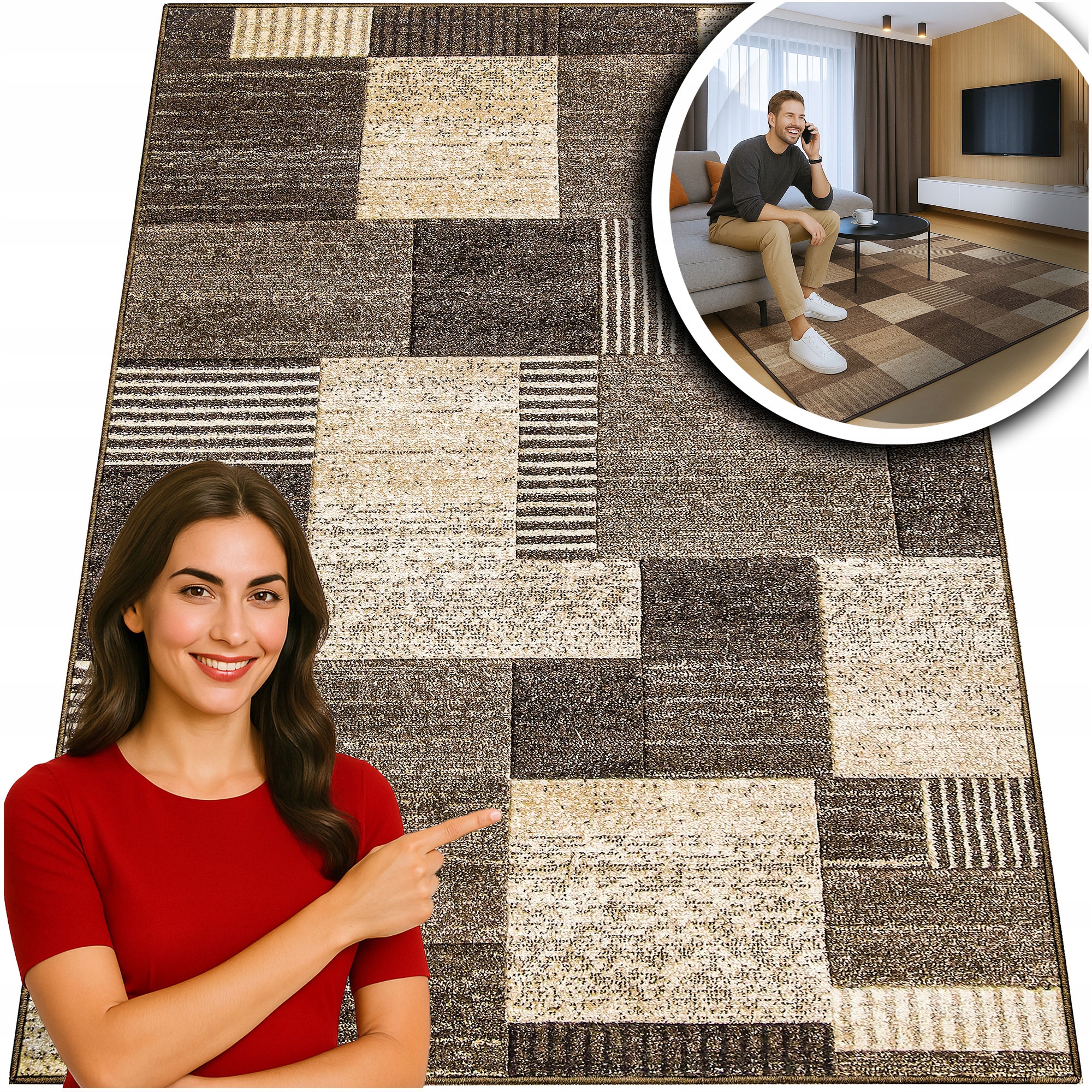 Tlustý Koberec Romantic Krátké Štětiny Koberec Do Obývacího Pokoje Do Předsíně 120x170