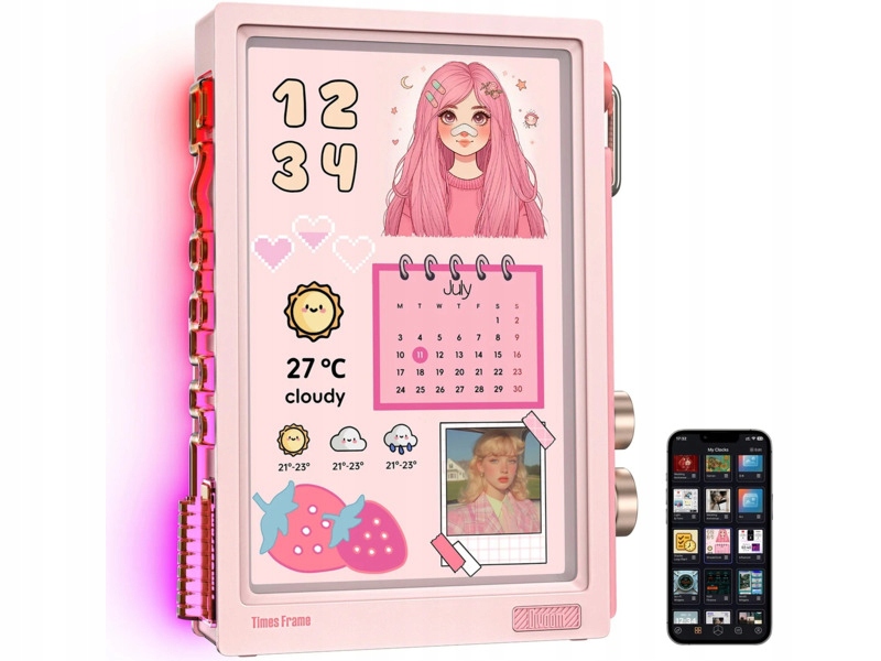 Wyświetlacz DIVOOM Times Frame Różowy