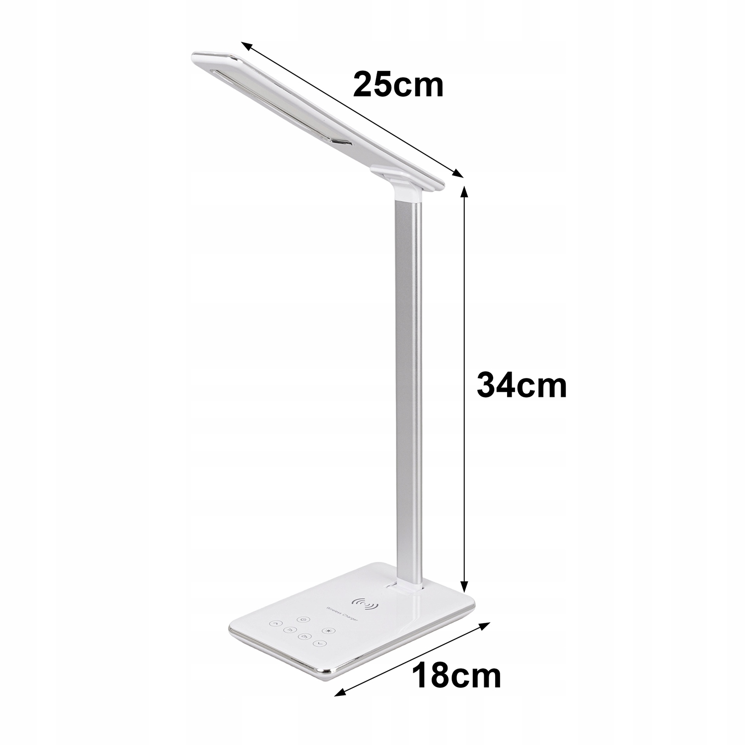 Lampka biurkowa szkolna LED Biurko ŁADOWARKA telefonu Biała regulacja dotyk Kolor biały