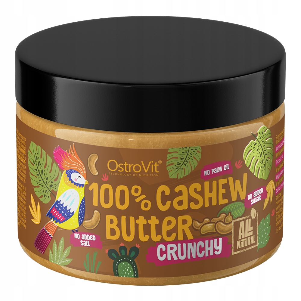 OSTROVIT 100% CASHEW BUTTER 500G MASŁO Z NERKOWCA CRUNCHY BEZ DODATKÓW WOW Marka OstroVit