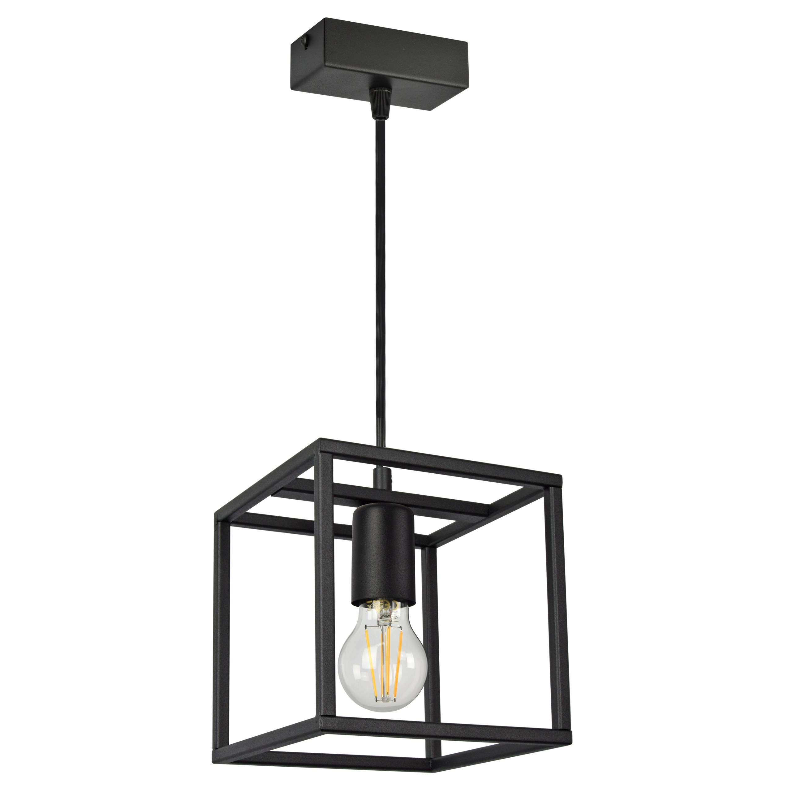 

Lampa Wisząca Sufitowa Żyrandol Czarna Klatka Led