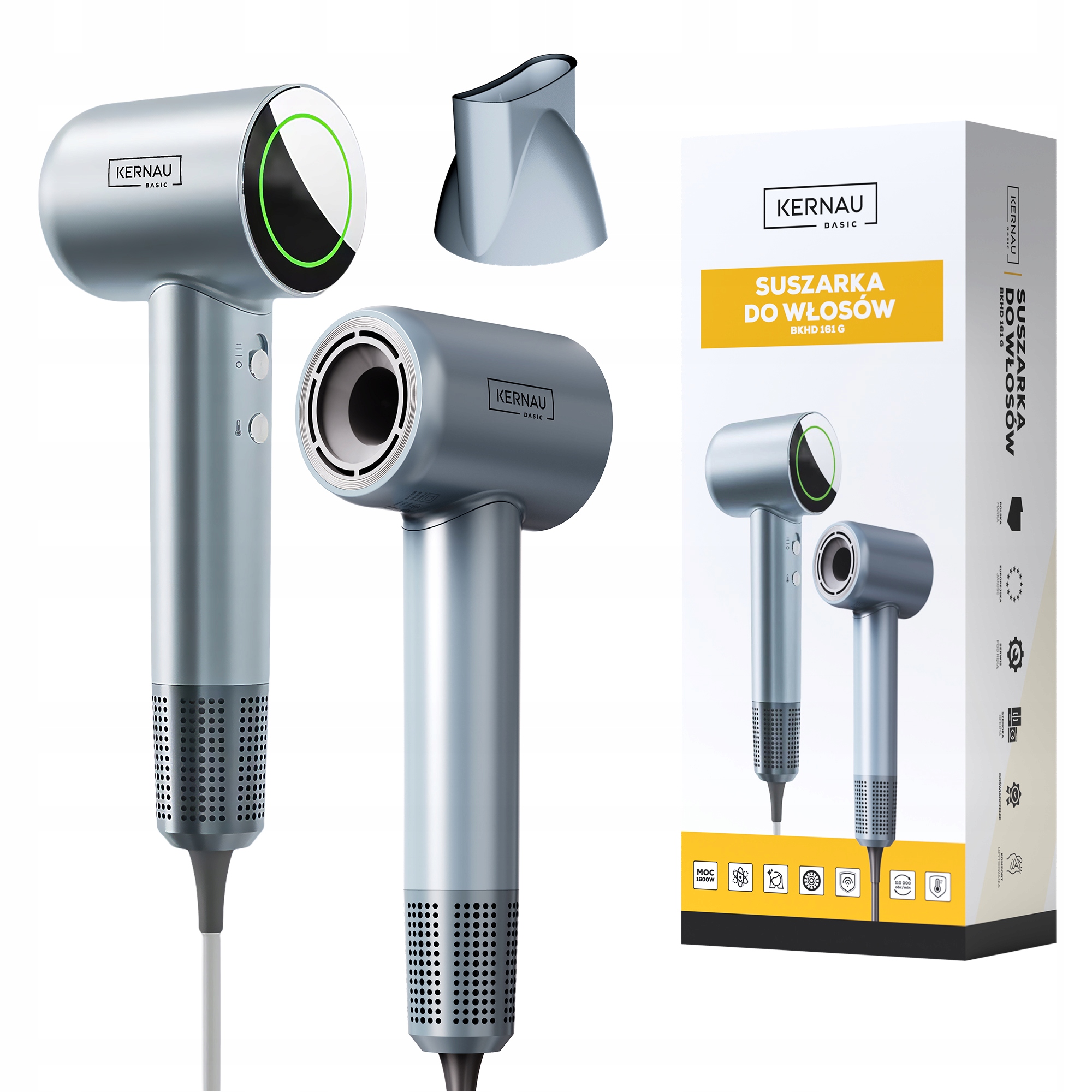 Suszarka do włosów Kernau Bkhd 161 G 1600W Jonizacja Zimny nadmuch