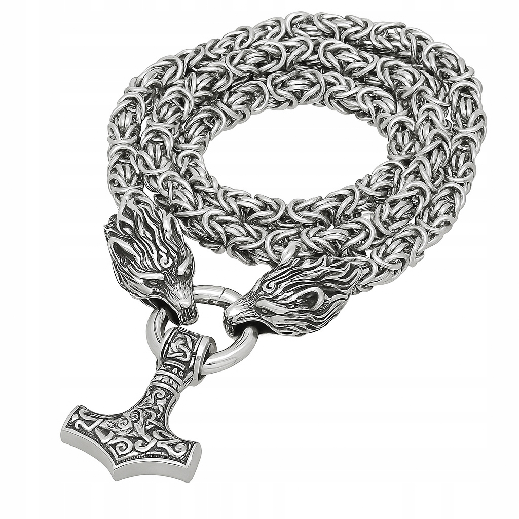 Náhrdelník S Přívěskem Choker Kladivo Thora Mjolnir VLCI Freki Geri Severský Viking