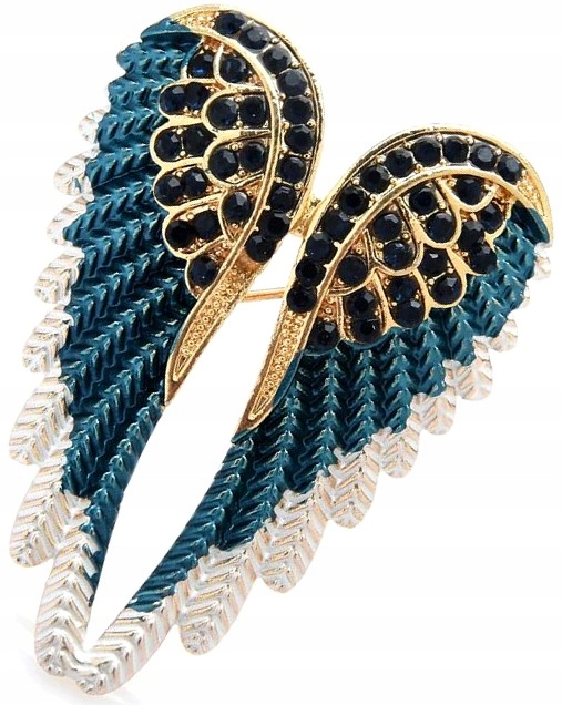 

Niebieska Broszka skrzydła Anioła cyrkonie pin