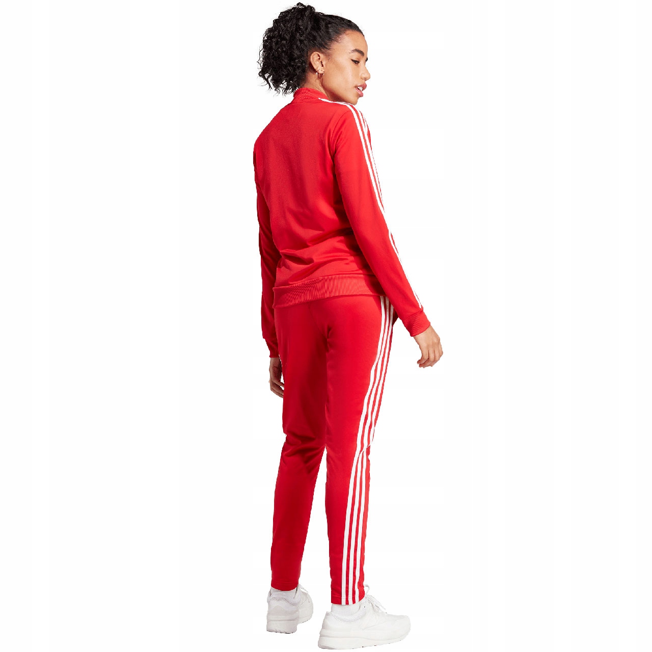 Dres Damski Adidas Essentials 3-Stripes czerwony IJ8784 R. XL Rękaw długi rękaw