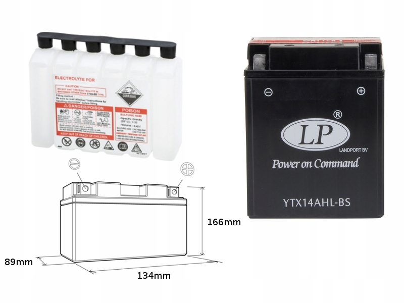 Landport Batéria YTX14AHL-BS (ma LTX14AHL-BS) 12V 12AH 134X89X166 (arcti
