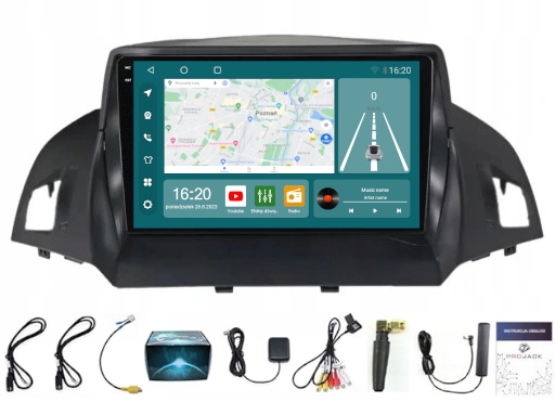 Rádio Android Ford Cmax Kuga 2012-19 8/256GB Carplay Wifi Usb Modem Sim