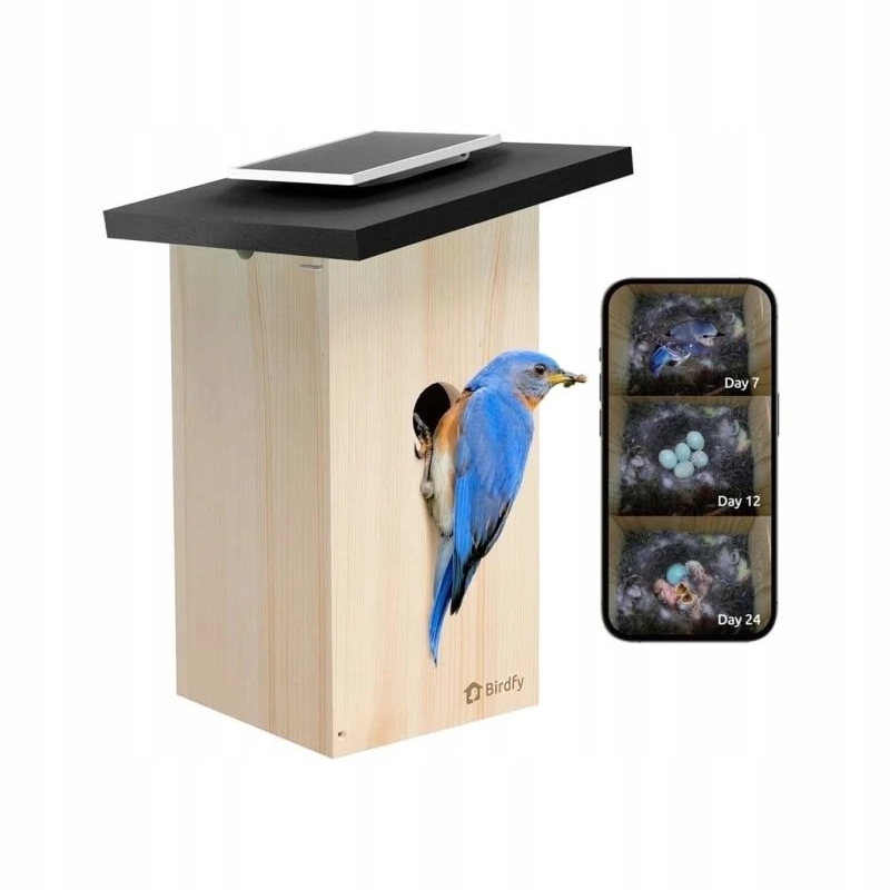 Levně Birdfy House Ebony hnízdní budka pro ptáky s kamerou 1080p IP66 WiFi