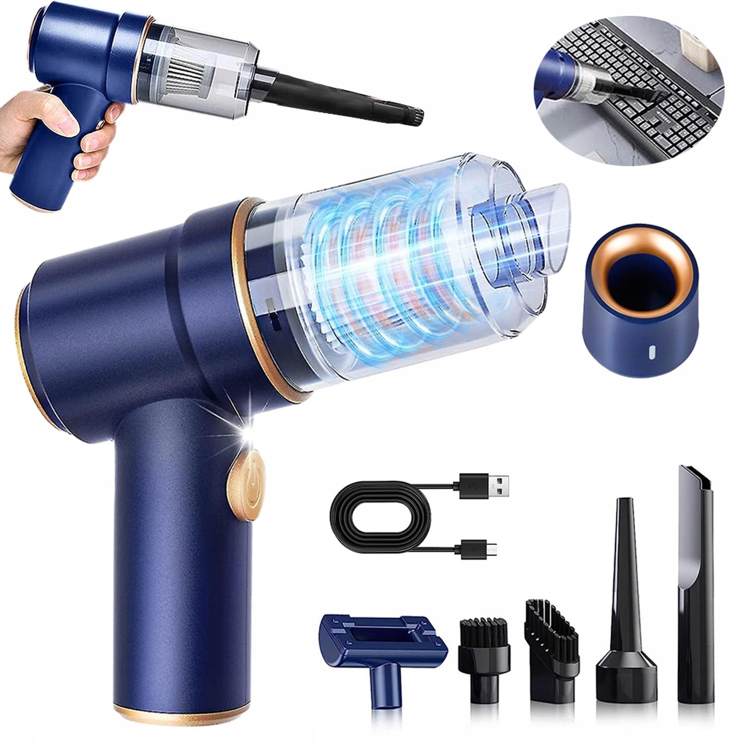 Bezdrátový Vysavač 2 V 1 4000 Pa 42000 Rpm S 5 Hlavicemi