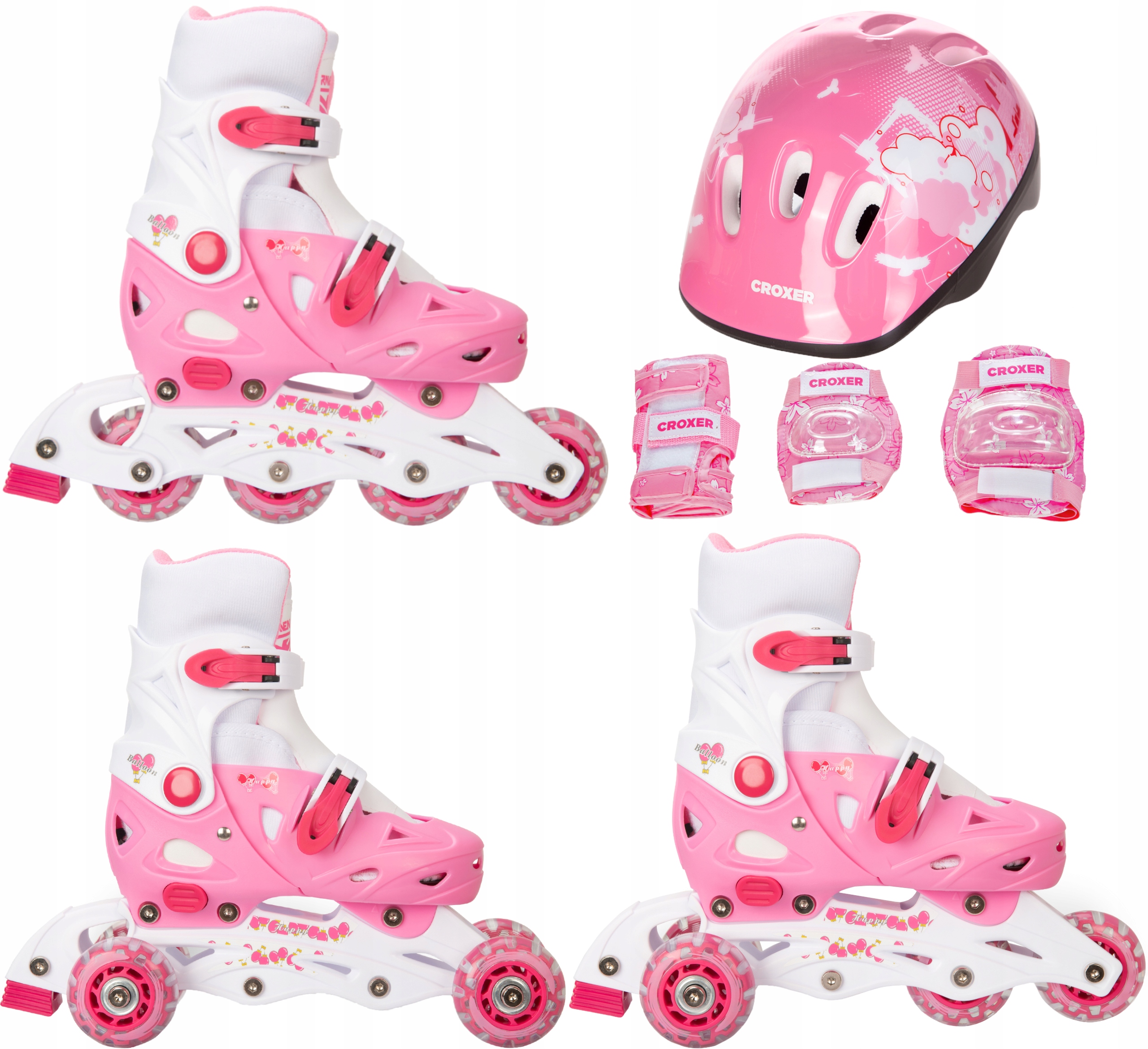 

Rolki-Wrotki 3w1 Raven Balloon Pink 29-32 kask