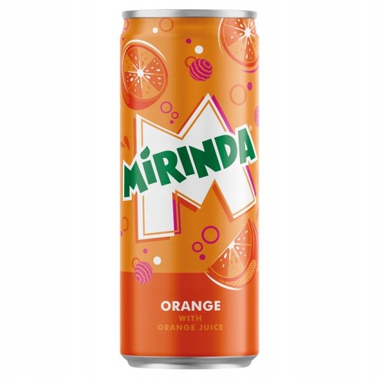 Mirinda Orange Plechovka 330 ml –Sycený Nápoj s pomerančovou příchutí