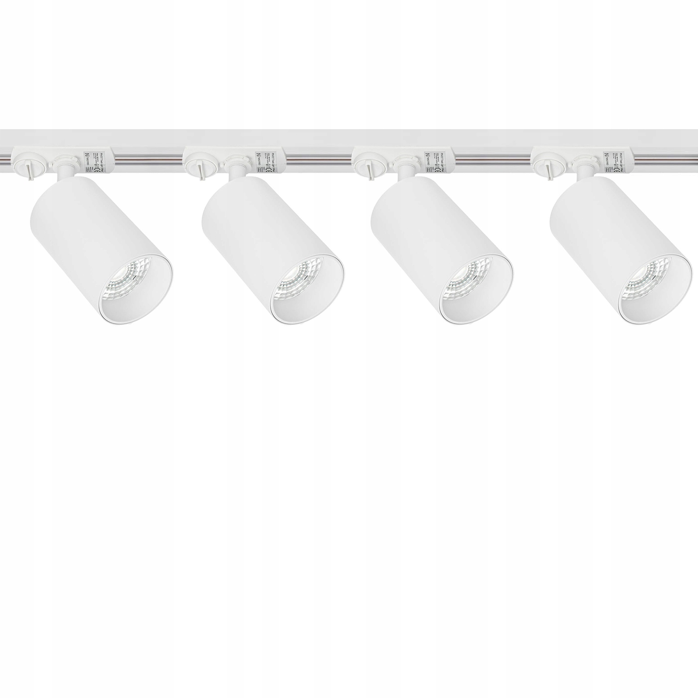 Lampy Szynowe Sufitowe Białe Zestaw 4 x Oprawa 2x Szynoprzewód 1m Premium