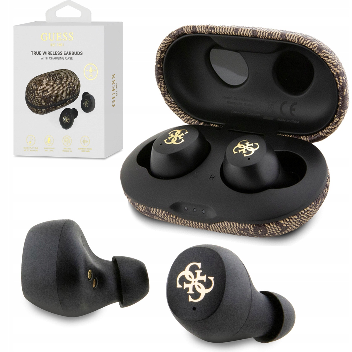 Guess originální bezdrátová Bluetooth sluchátka Tws pouzdro