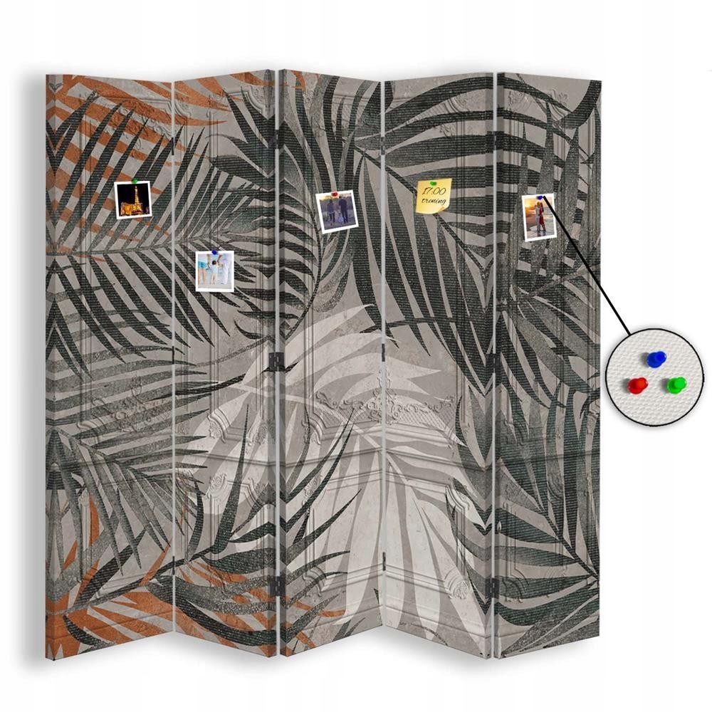 Paraván oboustranný korkový, Tanec listů 180x170