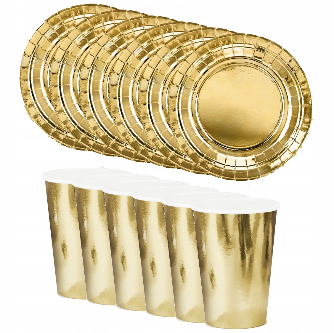 

Kubeczki talerzyki złote na urodziny 18 40 50 Eko