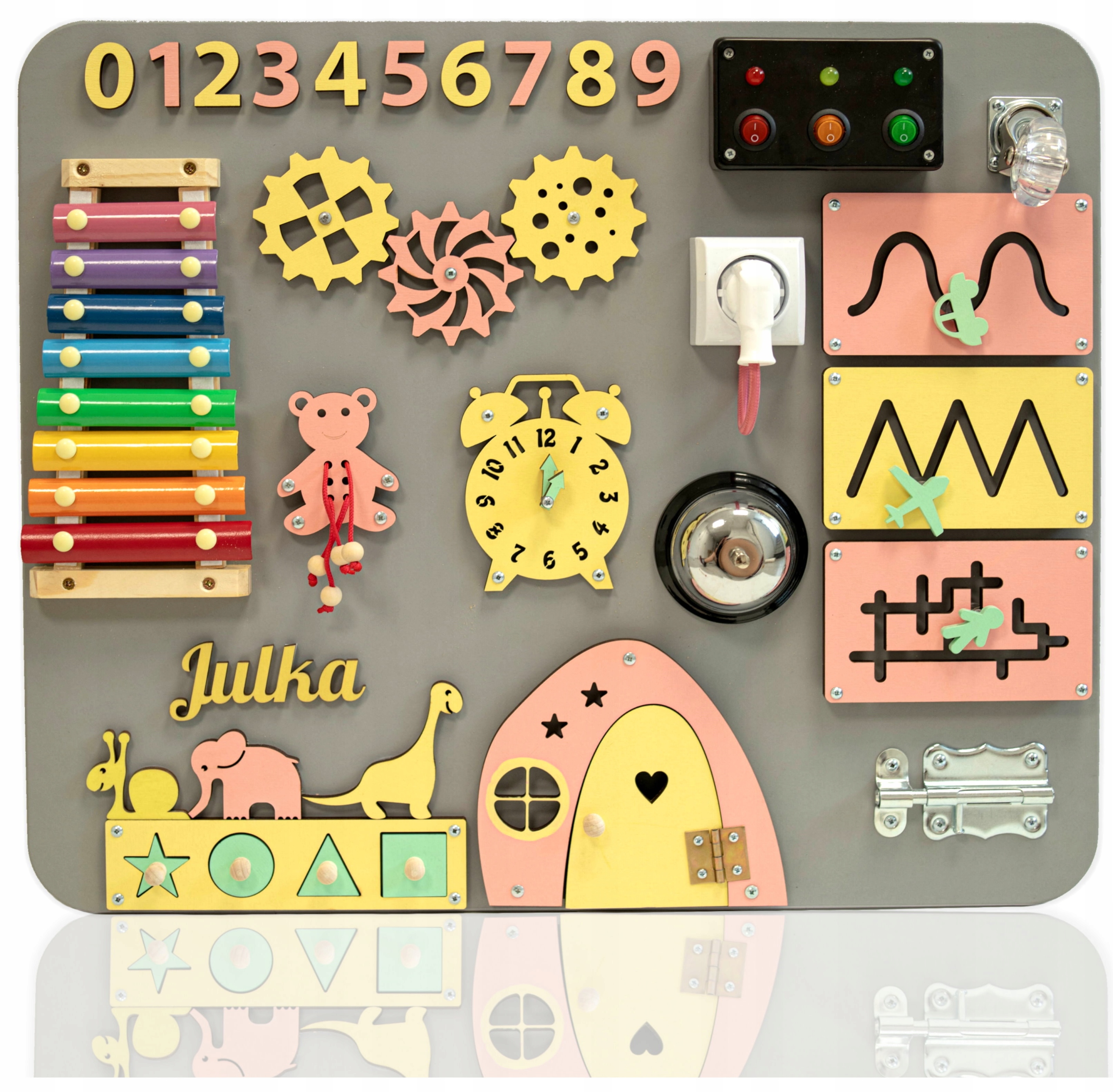 

Tablica manipulacyjna, edukacyjna Montessori