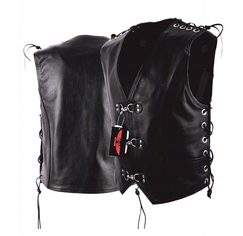 KAMIZELKA SKÓRZANA MOTOCYKLOWA RZEMIENIE KM018/4XL