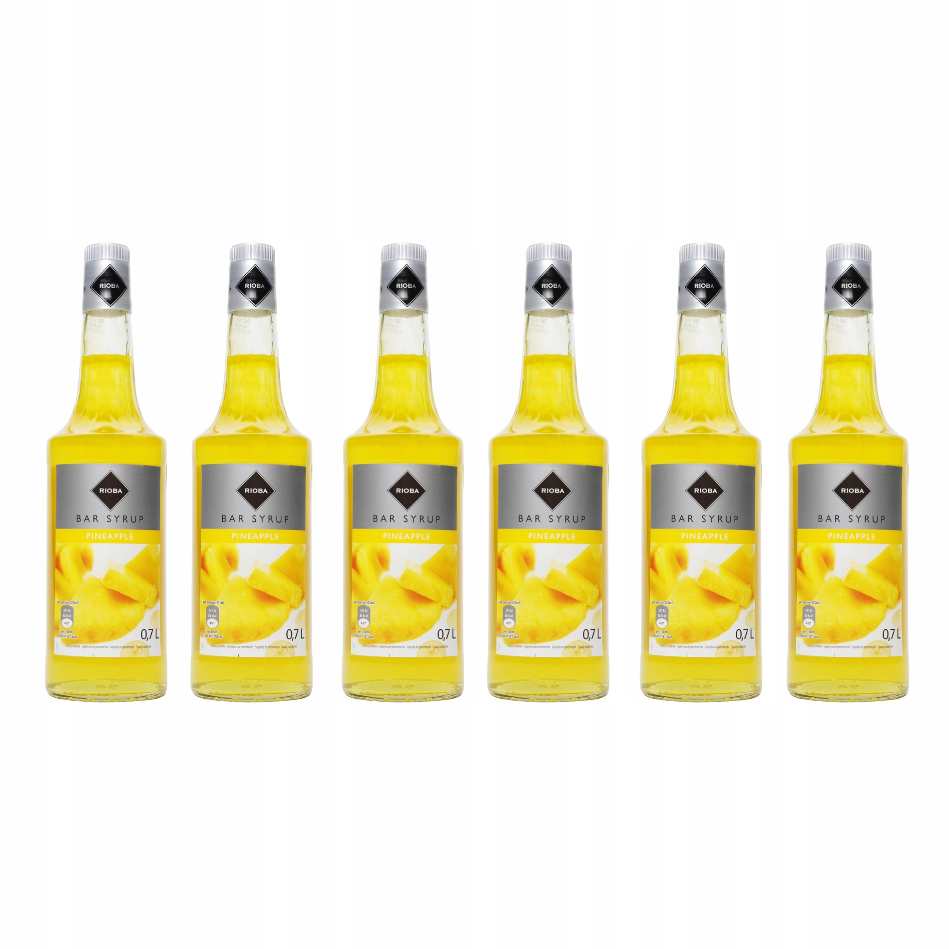 Levně 6 x barmanský sirup Rioba do nápojů Ananas 700 ml