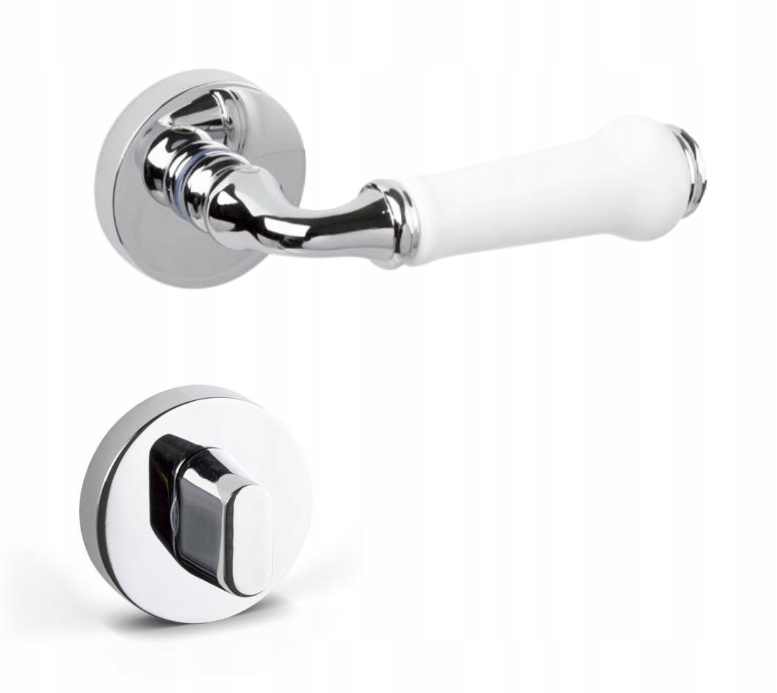 

Klamka Roma glamour komplet z szyldem do Wc łazien