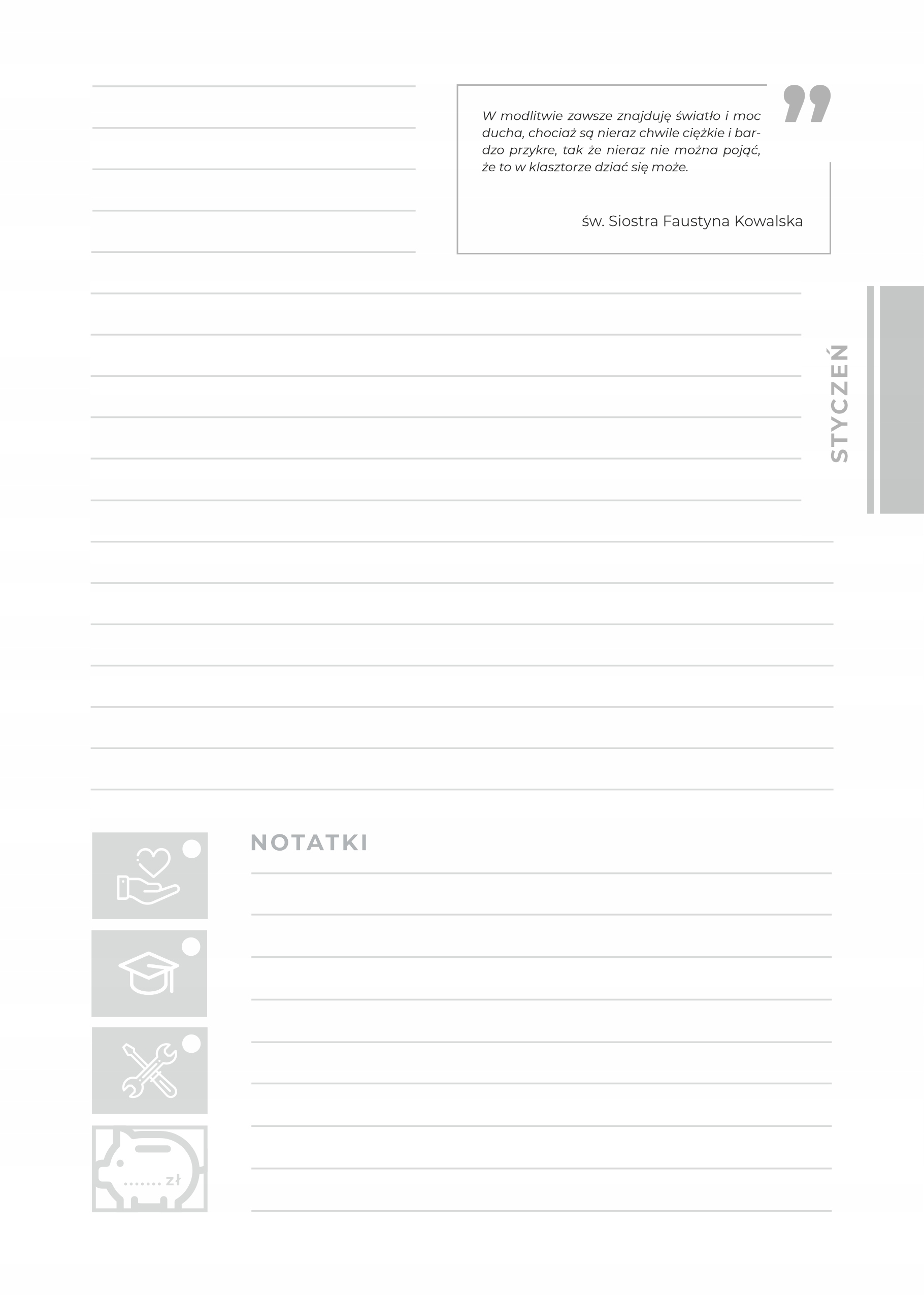 Dziennik duchowy Wzrastaj ze Słowem - I kwartał 2024 Okładka inna