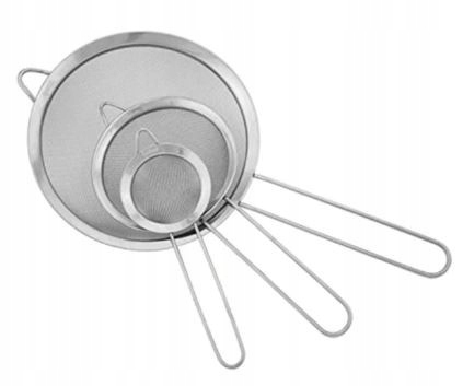 

zestaw 3 sitka do Mąki Cukru durszlak sitko cedzak