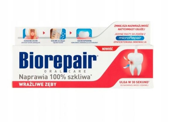 

Biorepair Wrażliwe Zęby Pasta bez fluoru, Sls