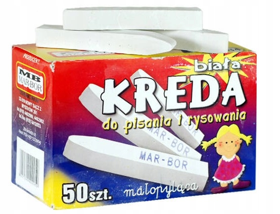 Miękka kreda szkolna do tablic biała 50szt kwadratowa małopyląca Nie drapie