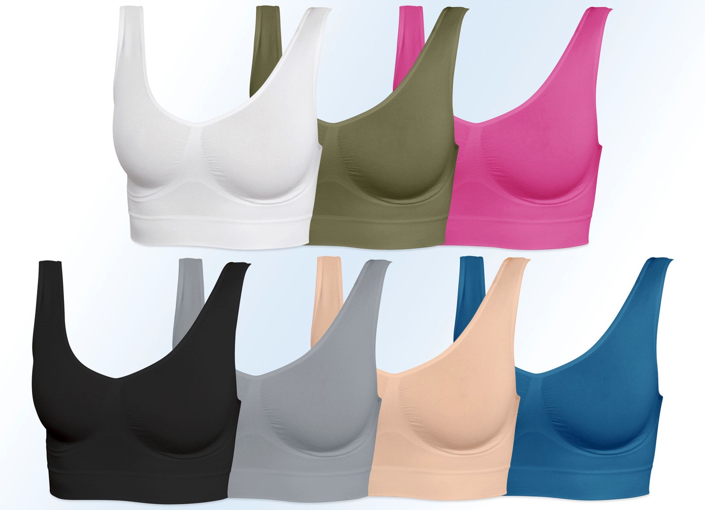 BIUSTONOSZ BEZSZWOWY KOMPLET 7 KOLORÓW SMART TEX R.XL Zapięcie brak