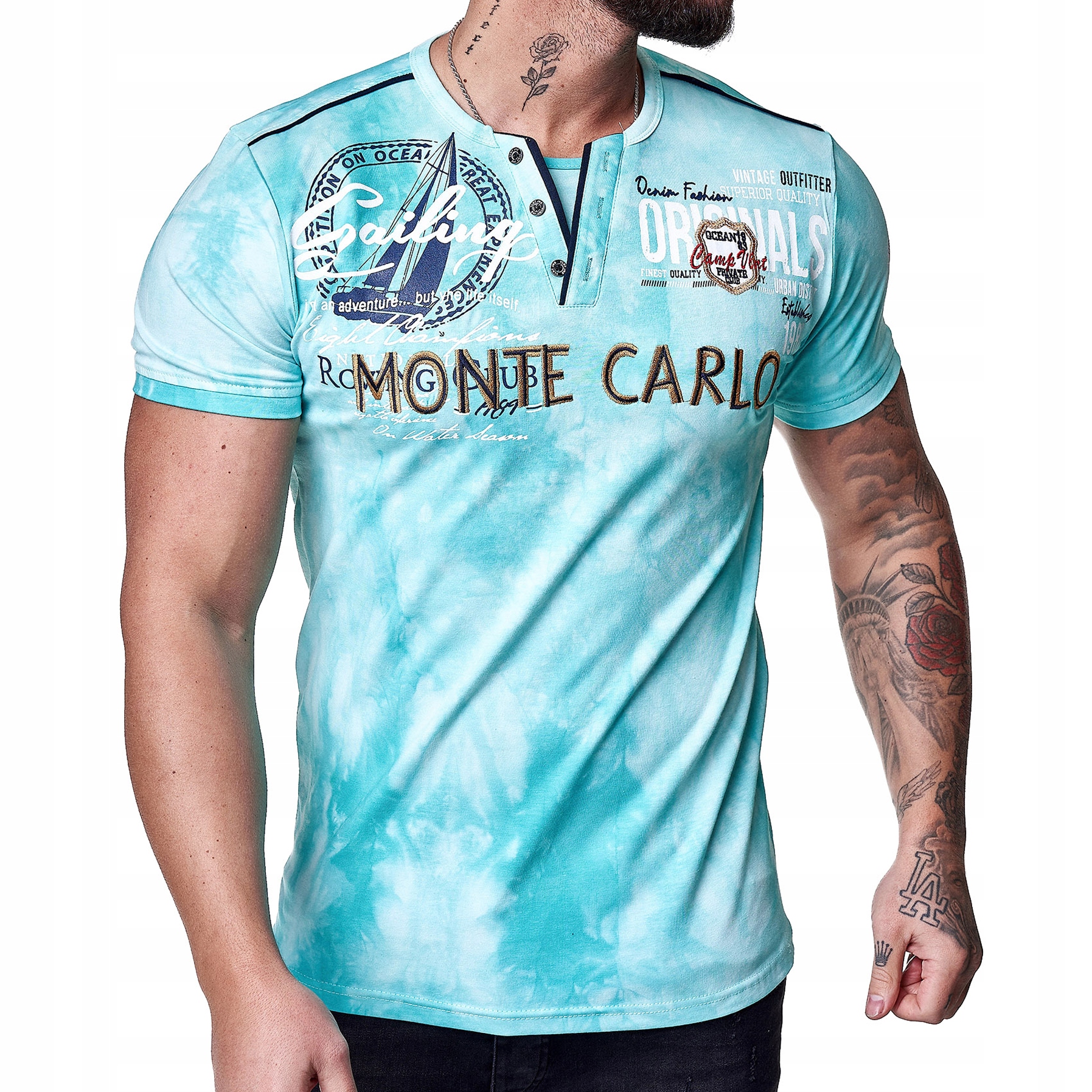 

T shirt Męski Monte Carlo Wyszywany Mazany Hafty