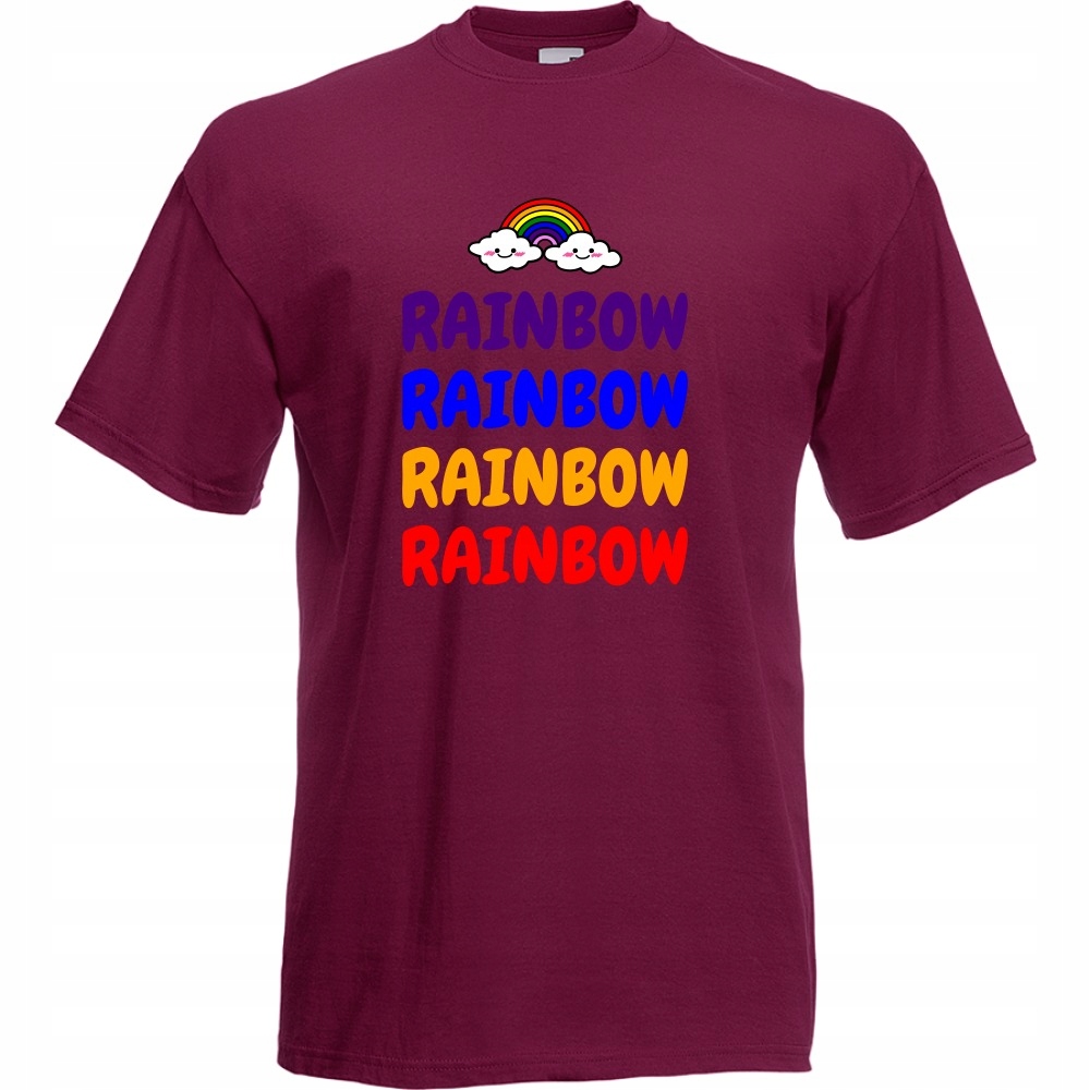 

Koszulka rainbow tęcza chmurki L burgund