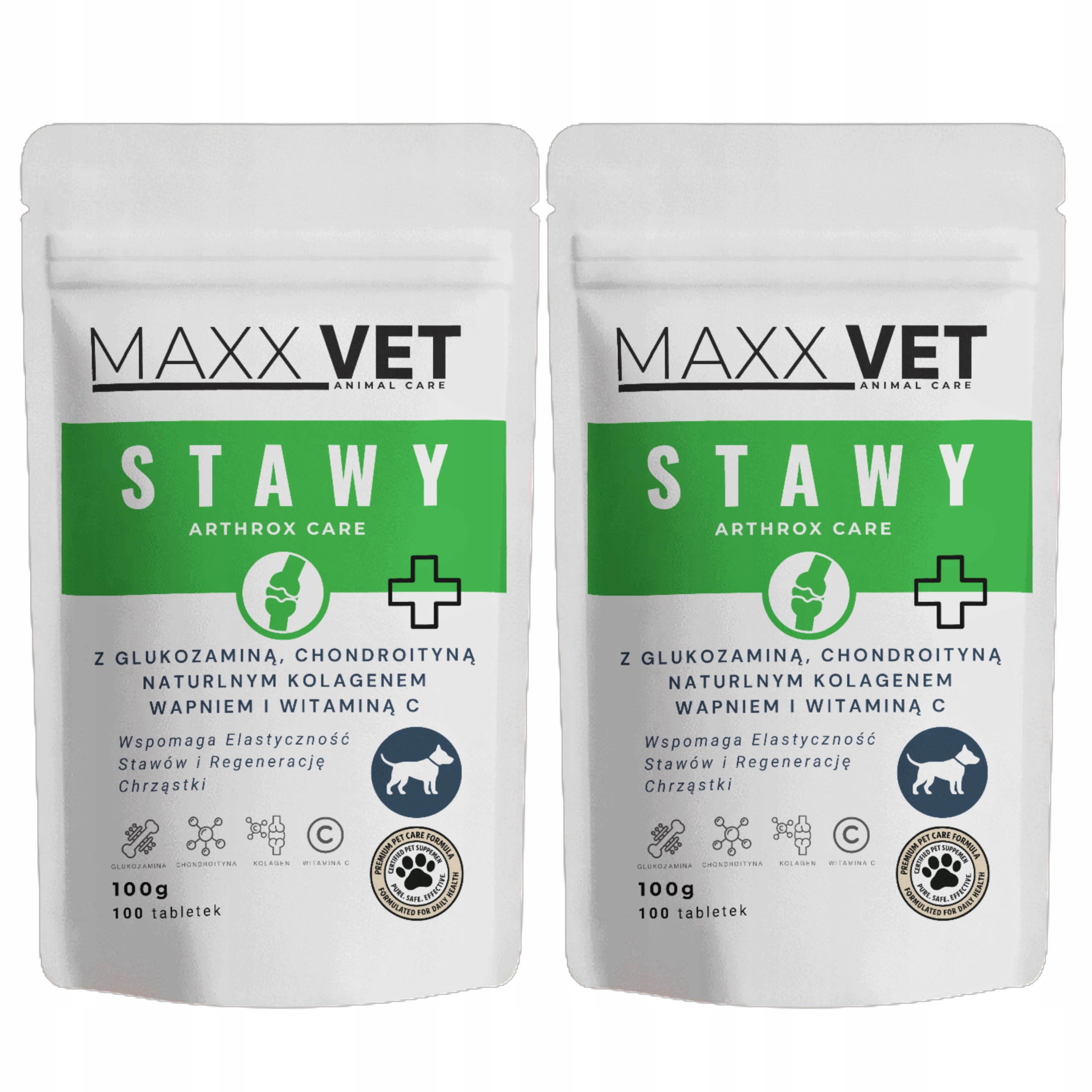 2x Tabletki Na Stawy Dla Psa Duże Rasy Glukozamina Chondroityna Kolagen