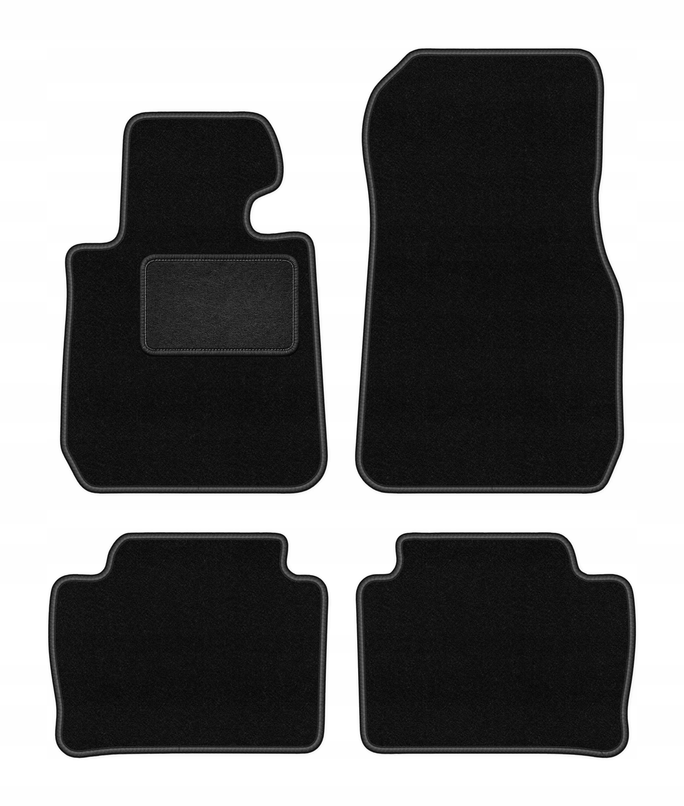Dywaniki welurowe do Bmw 3 F30 2011-2018 komplet Lux czarne 4 szt.