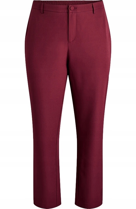 Plus Size Zizzi Elegantní Jednoduché Vínové Kalhoty 377C 48