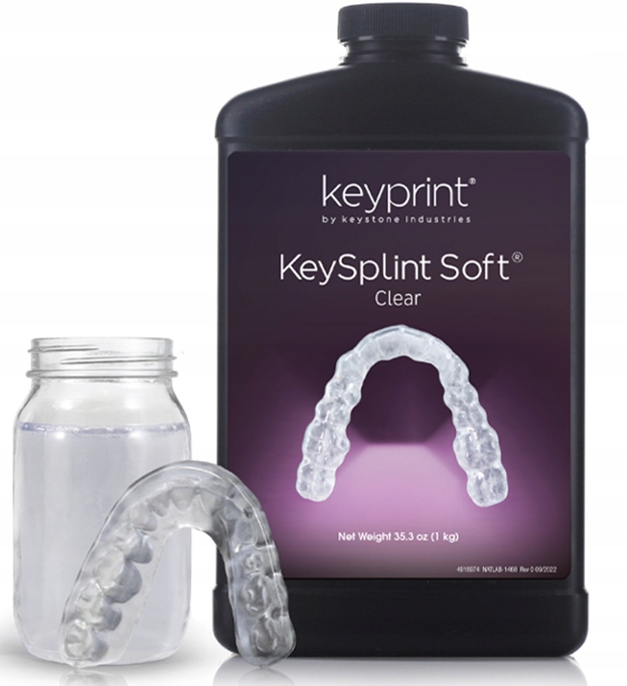 Uv zubná živica Keystone KeySplint Soft Clear 1 kg 1 l (koľajnice a nočné