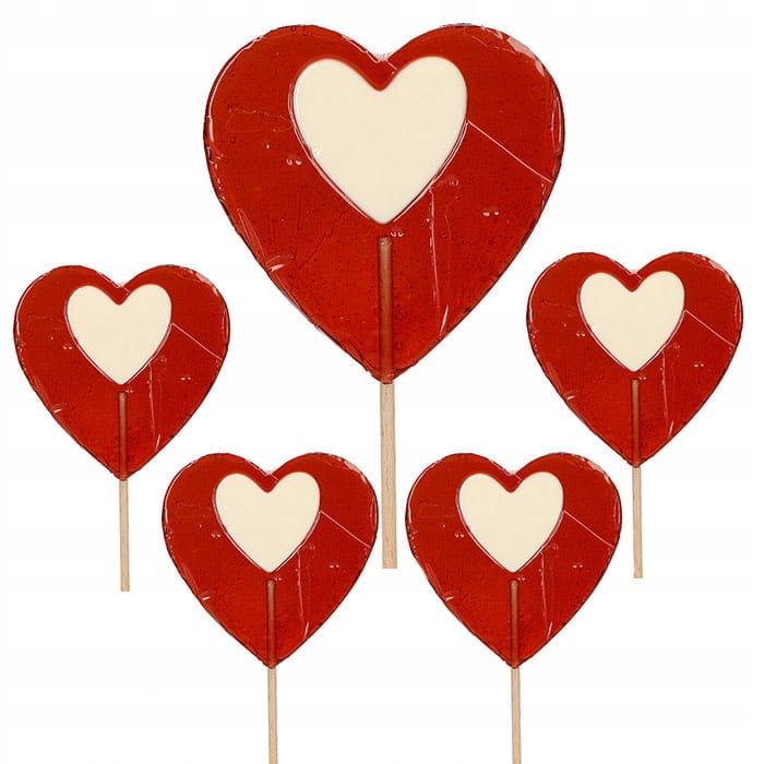 Levně Lízátko Srdce Lízátka Srdce Duo 55GR Na Valentýna Den Babičky Matky 25 Ks