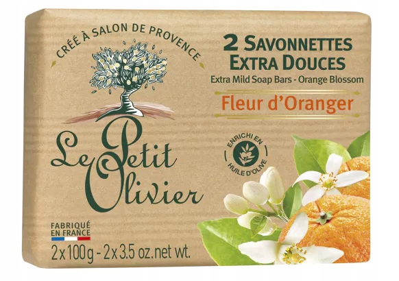 Levně Extra jemné mýdlo Le Petit Olivier Pomerančový květ 2x100 g
