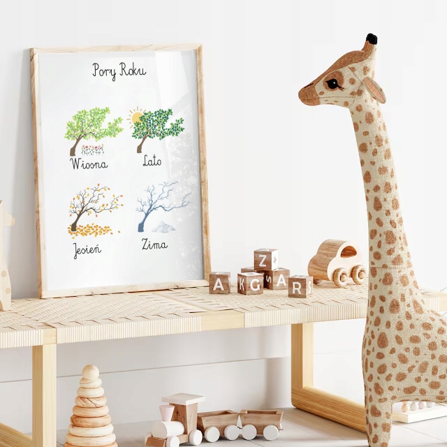 PLAKAT EDUKACYJNY MONTESSORI POGODA SZOŁA NAUKA PORY ROKU 30x40 Marka inna marka